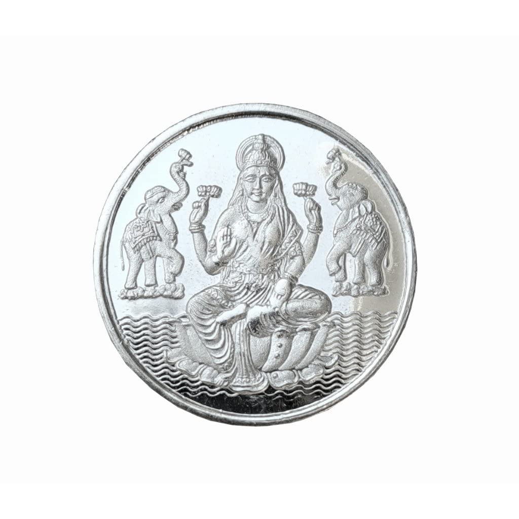 925 Sterling Fine Pure Silver Lakshmi Coin For Pooja And Prosperity For Hindu Pooja Accessories,Diwali,Gift,Wedding,Religious Decoration,Festivals,Hindu GOD,Auspecious And Prosperity