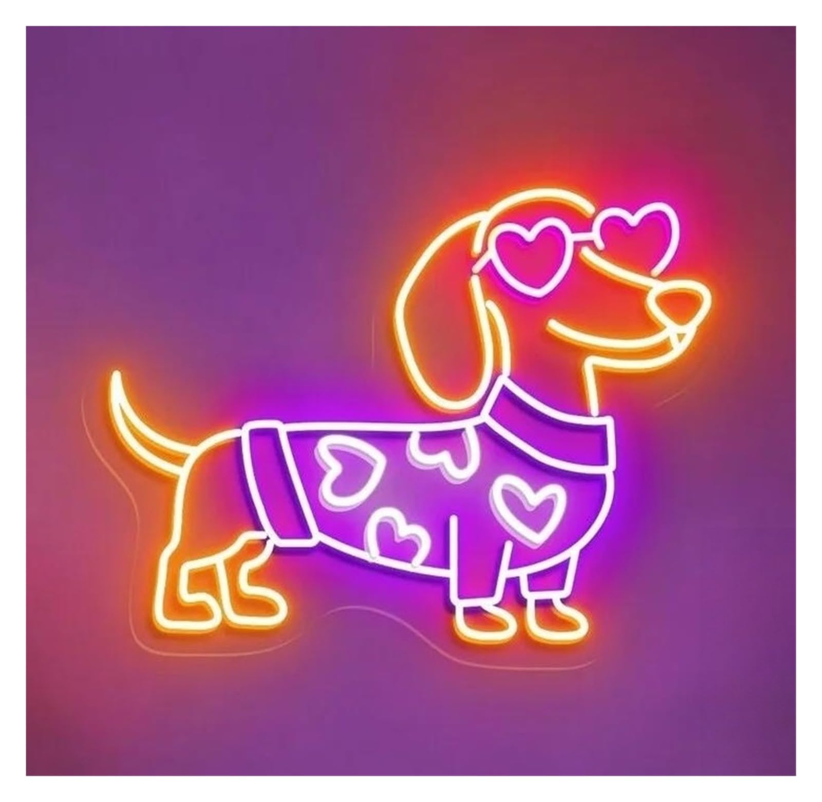 Scritta luminosa Insegna Al Neon Con Luce Dimmerabile A Forma Di Cane Bassotto Per Amanti Dei Negozi Di Animali, Decorazione Per La Stanza Dei Cani Per Mamma Di Cani 45x32cm