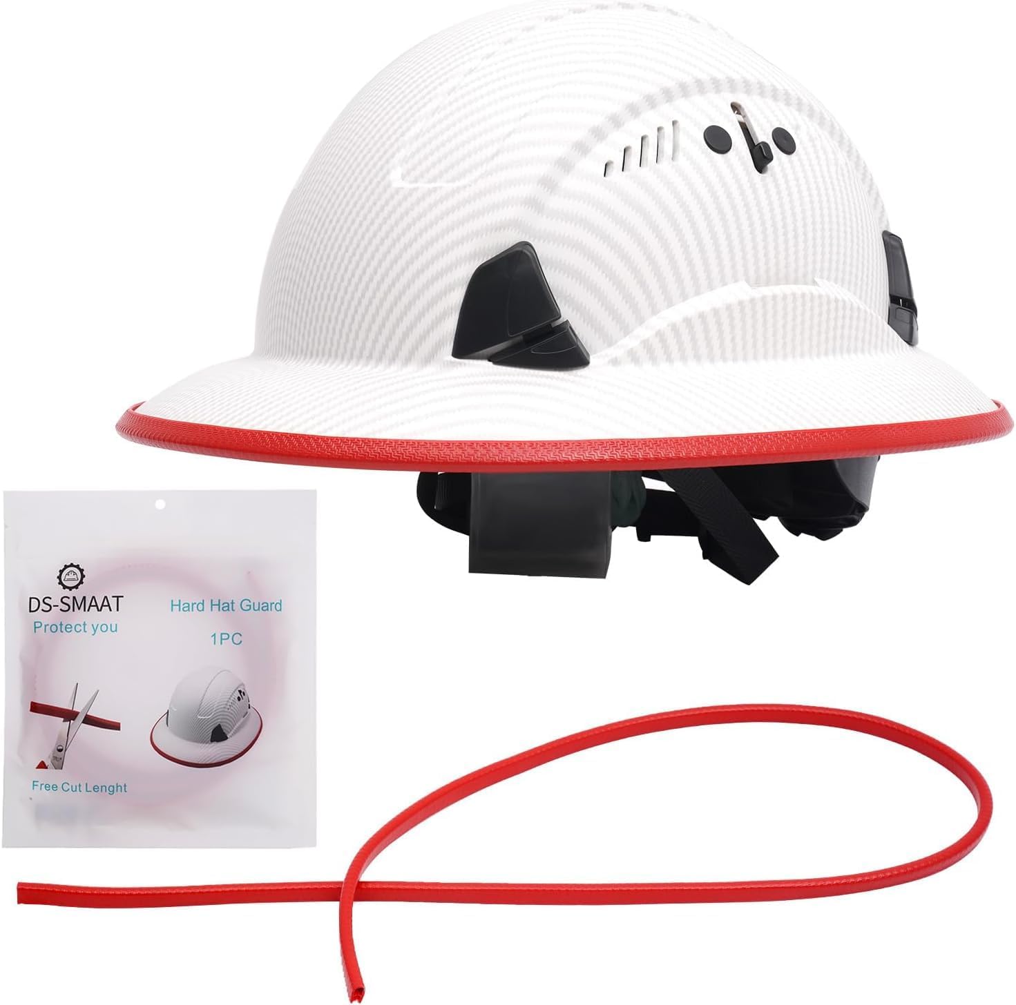 Full Brim Hard Hat Guard Helmet Protection Edge Trim 36.6in Length(Hard Hat Not Including)