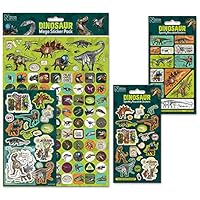 Paper Projects Natural History Museum Dinosaurs Mega Sticker Bundle | Perfect for Scrapbooking and Decoration | Reusable on Non-Porous Surfaces