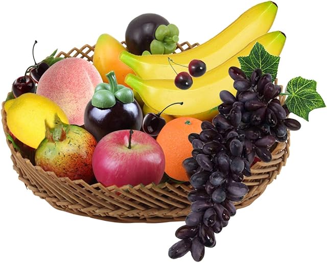 10pcs Artificial Fruit Set,Realistic Looking Plastic Fruit Decorative Fake Fruit for Decoration