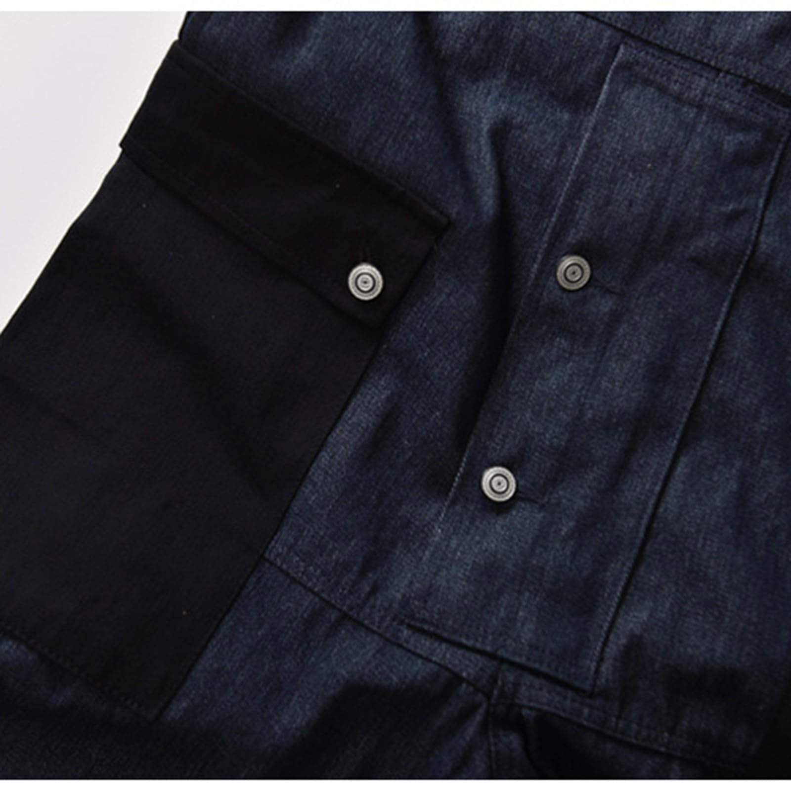 Peto para hombre, pantalones de trabajo de talla grande, mono para hombre, ropa de trabajo, color negro, holgado, aspecto vaquero, mono de trabajo, varios bolsillos, pantalones cargo con tirantes