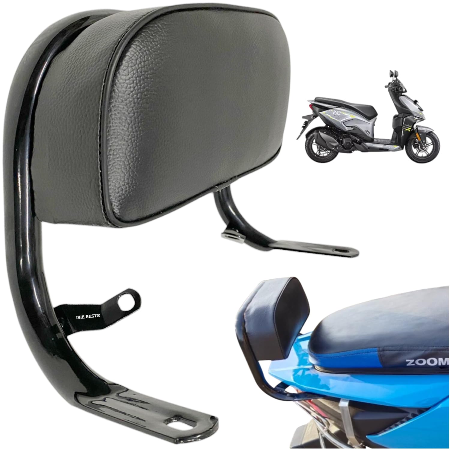 Dhe Best Scooty Heavy Die cast Adjustable Cushion Back Rest