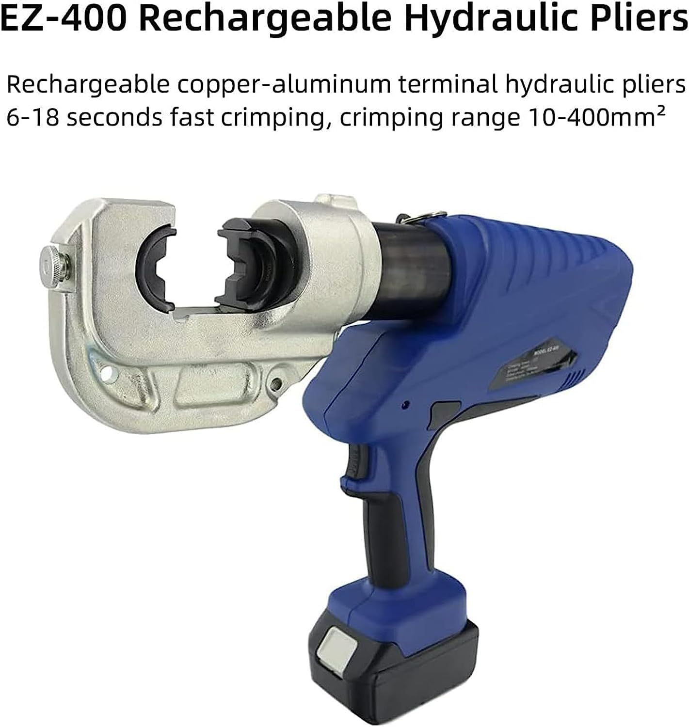 Alicates de engaste hidráulicos eléctricos, carpintería de Cable hidráulico, engarzamiento16-300 mm²/400 mm², para terminar Las terminales de orquestación de Cobre/Aluminio,EZ-400