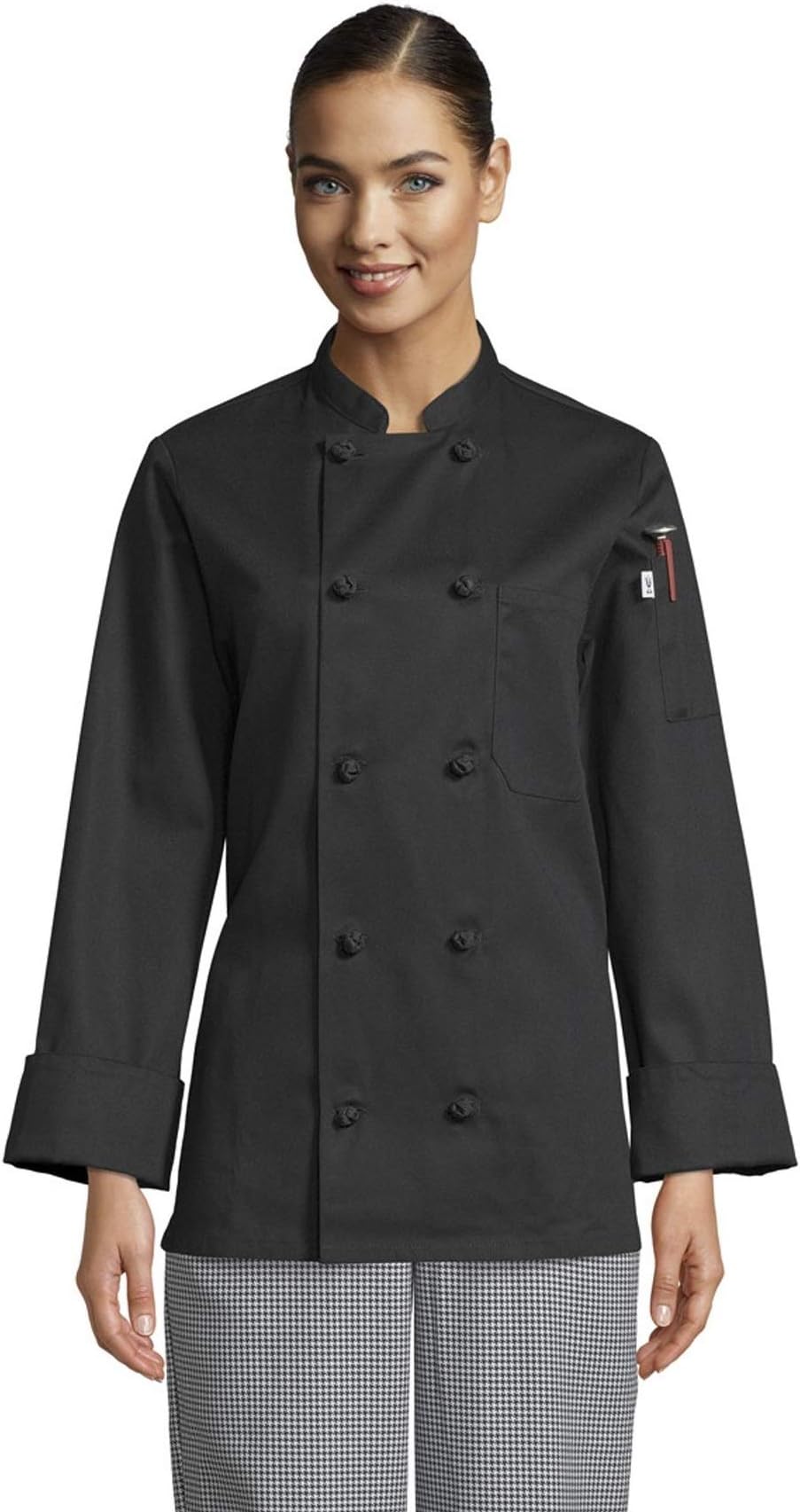 Sedona Women's Fit Chef Coat, Black, Medium