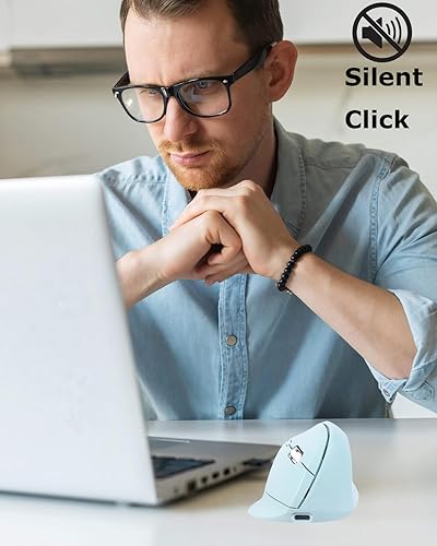 Miniatura 2 de Ratón inalámbrico ergonómico (Bluetooth+USB) Modo dual vertical silencioso portátil multidispositivo Ergo Carpiano túnel ratones para