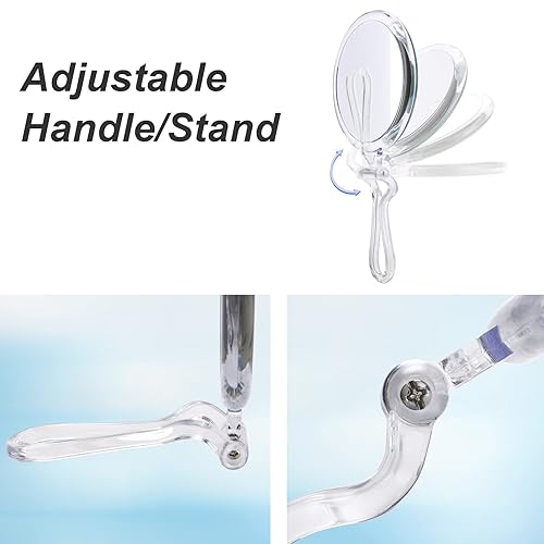 Miniatura 3 de Espejo de aumento de 20x, espejo de mano de viaje  Espejo de mano de 2 lados con aumento 1X 20X y mango ajustable, espejo de maquillaje portátil