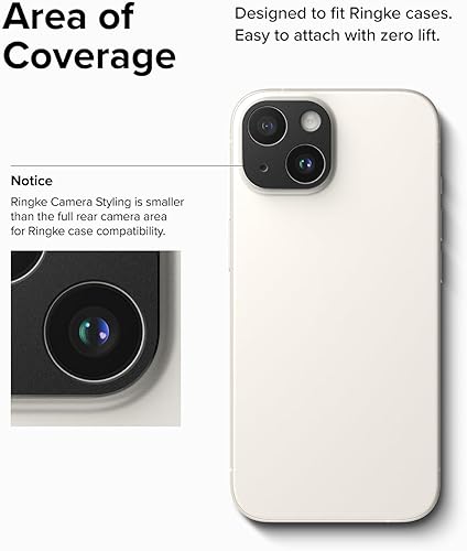 Miniatura 7 de Ringke Estilo de cámara Haz que el teléfono se vea mejor Compatible con protector de lente de cámara iPhone 15 y protector de lente de cámara iPhone