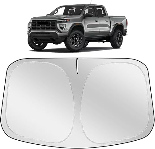 XHRING Windshield Sun Shade Sunshade Compatible with GMC Canyon AT4 AT4X Denali 