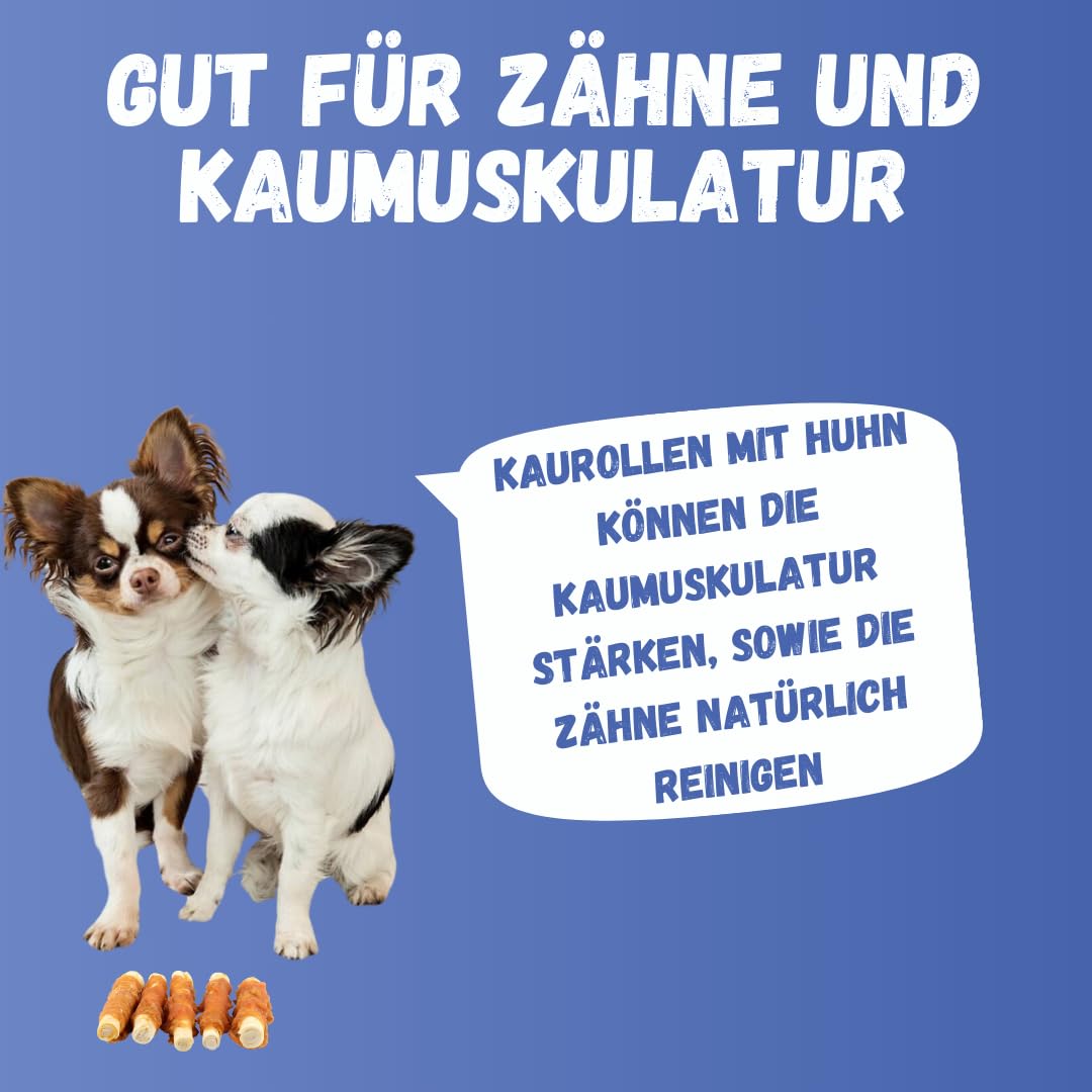Top Dog Kaurolle mit Huhn, 5 Stück im Beutel – zuckerfreier Kausnack für Hunde (10x 5 Stück)
