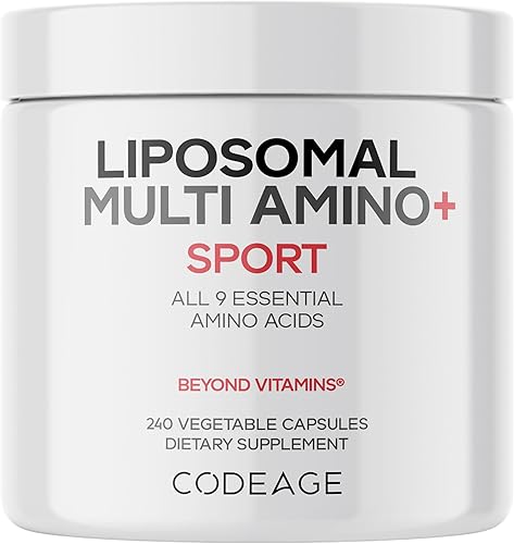 Codeage Multi Amino+ BCAA & Suplemento de AAA, los 9 aminoácidos esenciales, pastillas de aminoácidos de cadena ramificada de forma libre,