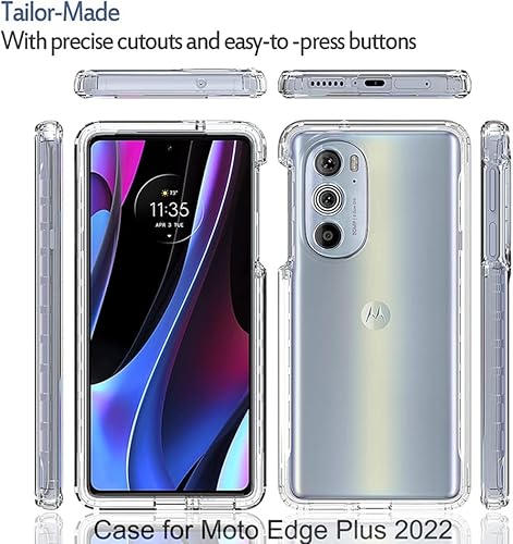 Miniatura 5 de Funda transparente compatible con Moto Edge + 2022/Edge 30 Pro/Edge X30 XT2201-1 con protector de pantalla de vidrio templado, bonita funda