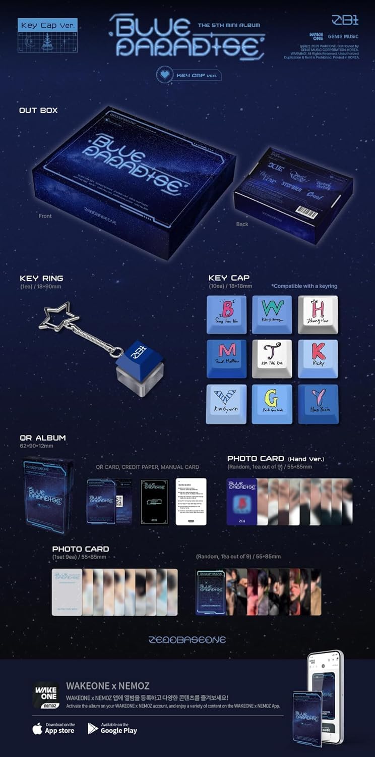 ZEROBASEONE Blue Paradise [Key Cap Ver.] 5th Mini Album + Extra Photocards