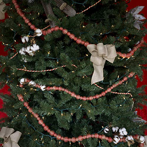 Treasure-Gurus-Rustic-Red-White-Hanging-Jute-Rope-Ball-Garland-Christmas-Tree-Ornament-Farmhouse-Holiday-Xmas-Decor Treasure Gurus Rustic Red White Hanging Jute Rope Ball Garland Christmas Tree Ornament Farmhouse Holiday Xmas Decor