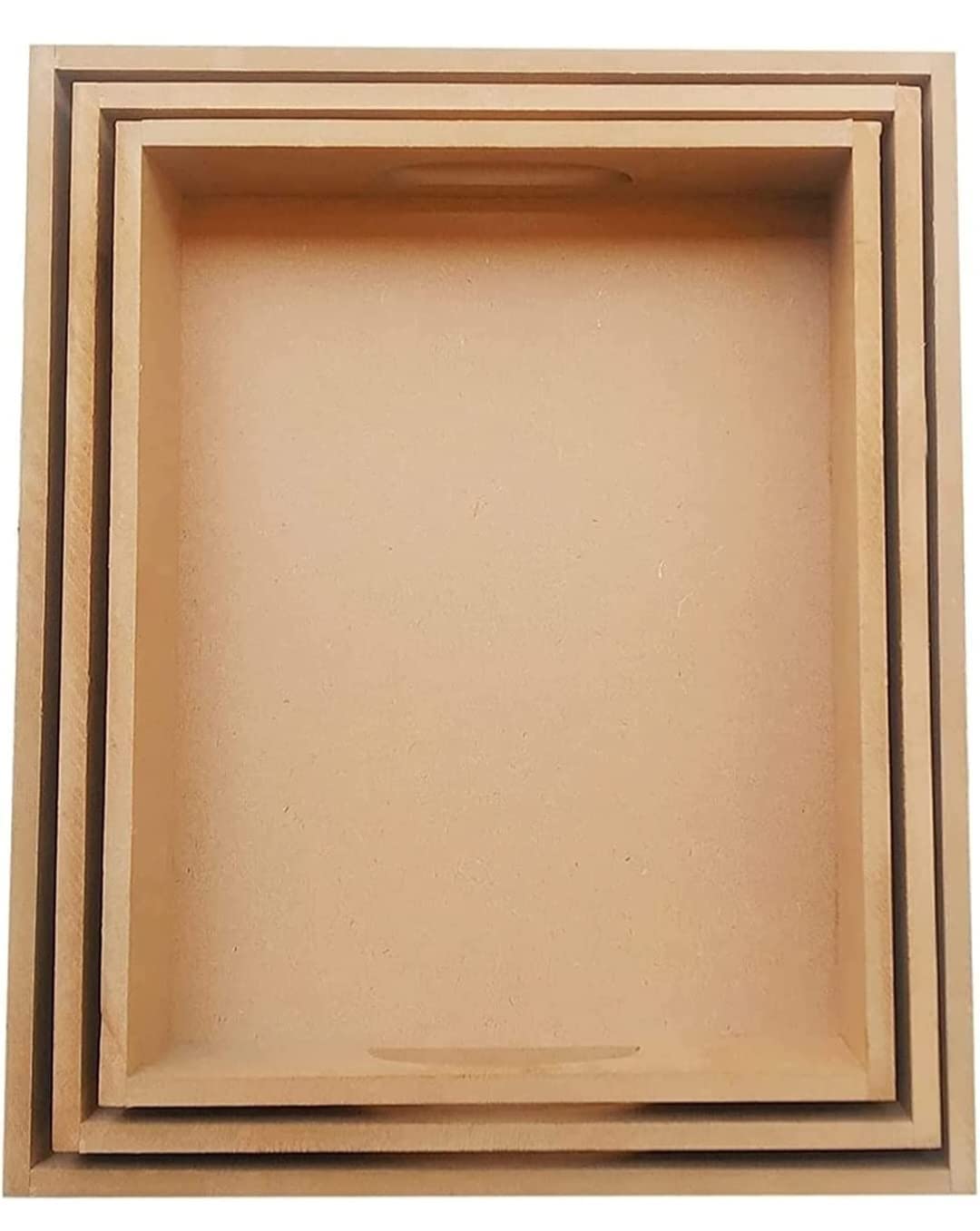 WOODENLAB Wood - Mdf Rectangular Shape Tray For Craft Set Of 3 | Unfinished Mdf Tray Plain For Decoupage | Mdf Trays For Art And Craft | 12X10 11X9 10X8 Inch Premium Mdf Trays For Craft, Brown wrap in foil (B0B4K39TRZ) Amazon Price History, Amazon Price Tracker