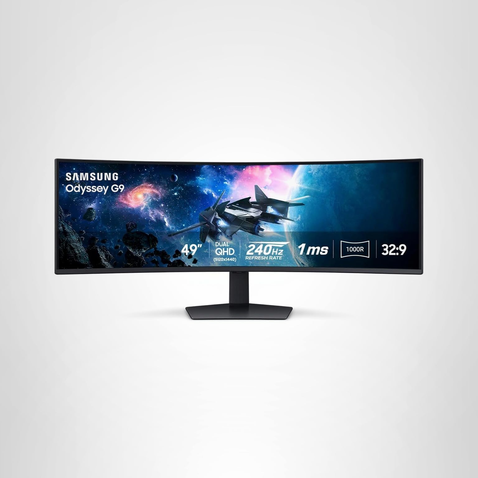 Samsung 49” Odyssey G9 Series DQHD 1000R Curved Gaming Monitor, 1ms(GtG), VESA DisplayHDR 1000, 240Hz, AMD FreeSync Premium Pro, Height Adjustable Stand, Ultrawide Screen, LS49CG954ENXZA, 2024: DP and HDMI Cable