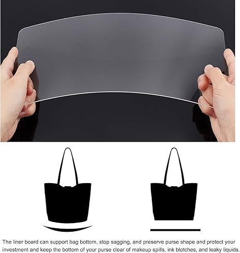 Miniatura 3 de PH PandaHall Moldeador de base de bolso, 4 piezas de 11.8 x 5.9 pulgadas, rectángulo de acrílico, para bolso, moldeador, inserción de forro para