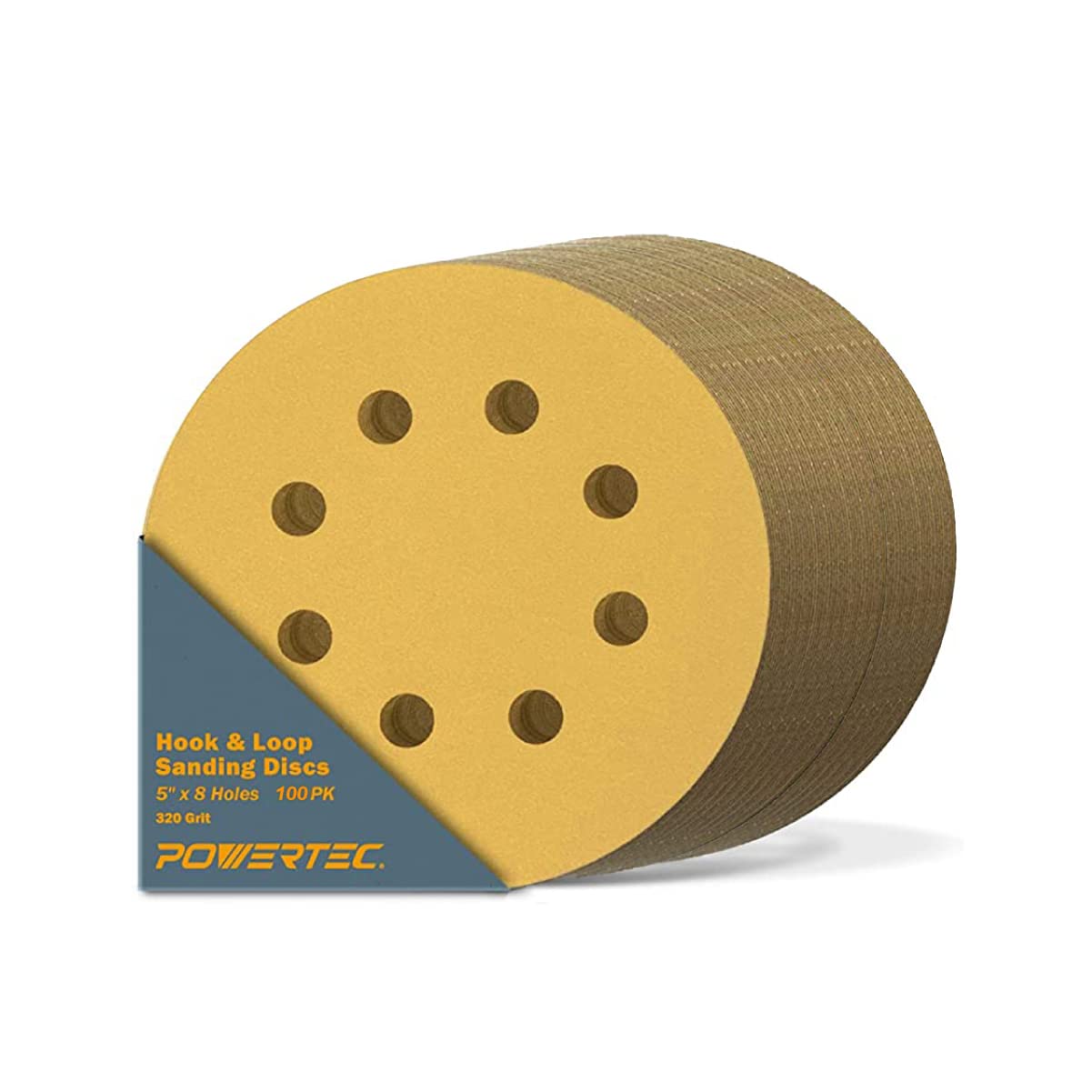 POWERTEC Sanding Discs - 50 Pack 80 Grit -19 POWERTEC Sanding Discs - 50 Pack 80 Grit -19