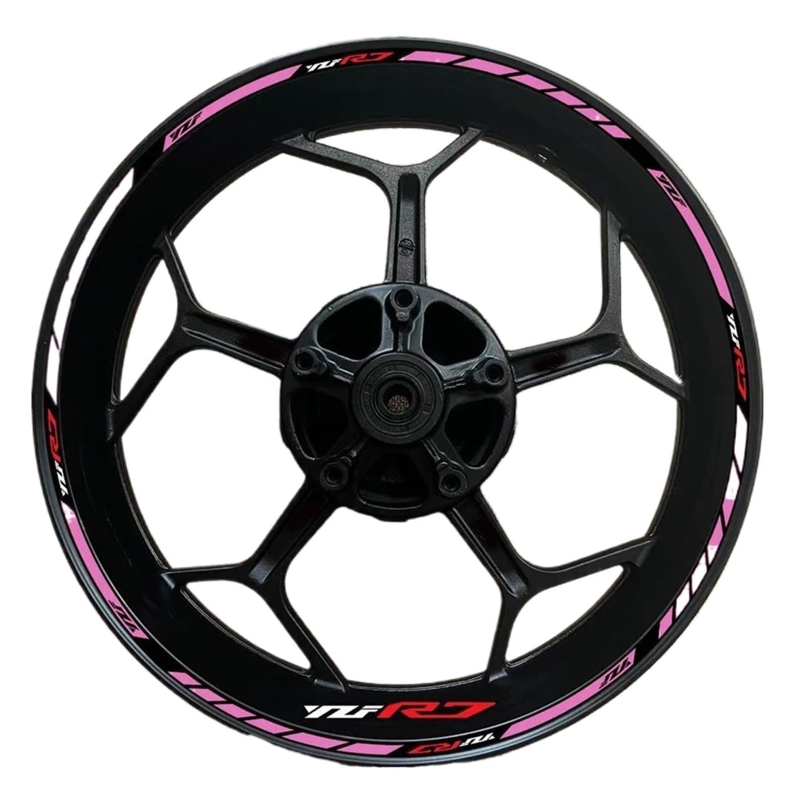 Ntpjk Pink Sticker Part For Y-Amaha Yzf R7 Yzfr7 Motorcycle Wheel Hub Decals Rim Decorative Reflective Stickers Motocycle Set(Pink)
