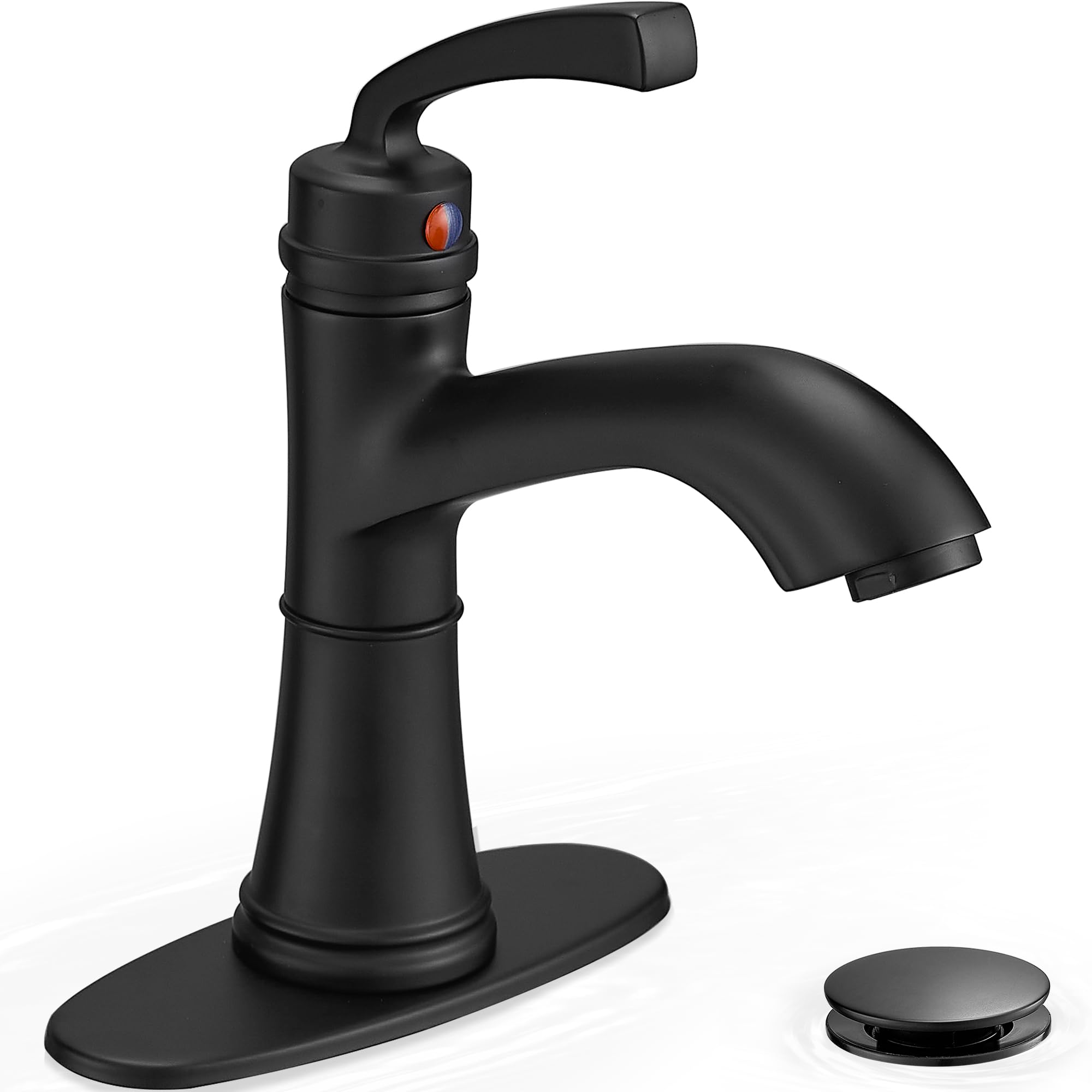 Brass Bathroom Faucets One Hole Black Bathroom Sink Faucet 4 Inch Single Handle Bathroom Faucet 3 Hole Vanity