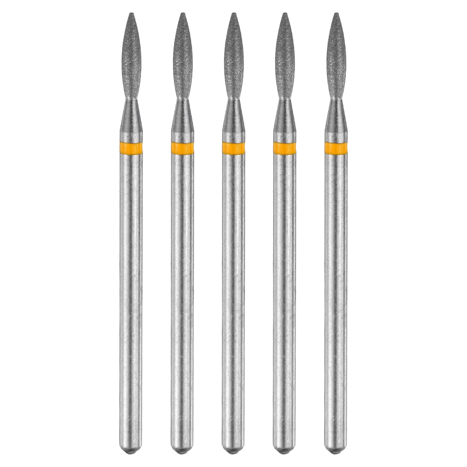 HARFINGTON 5pcs 325-400 Grits Diamond Grinding Burrs Bit 2.2mm Oval Head 2.35mm Shank 8.5mm Length Stone Sanding Drill Bits Rotary Tool for Ceramic Glass Grinding, Polishing