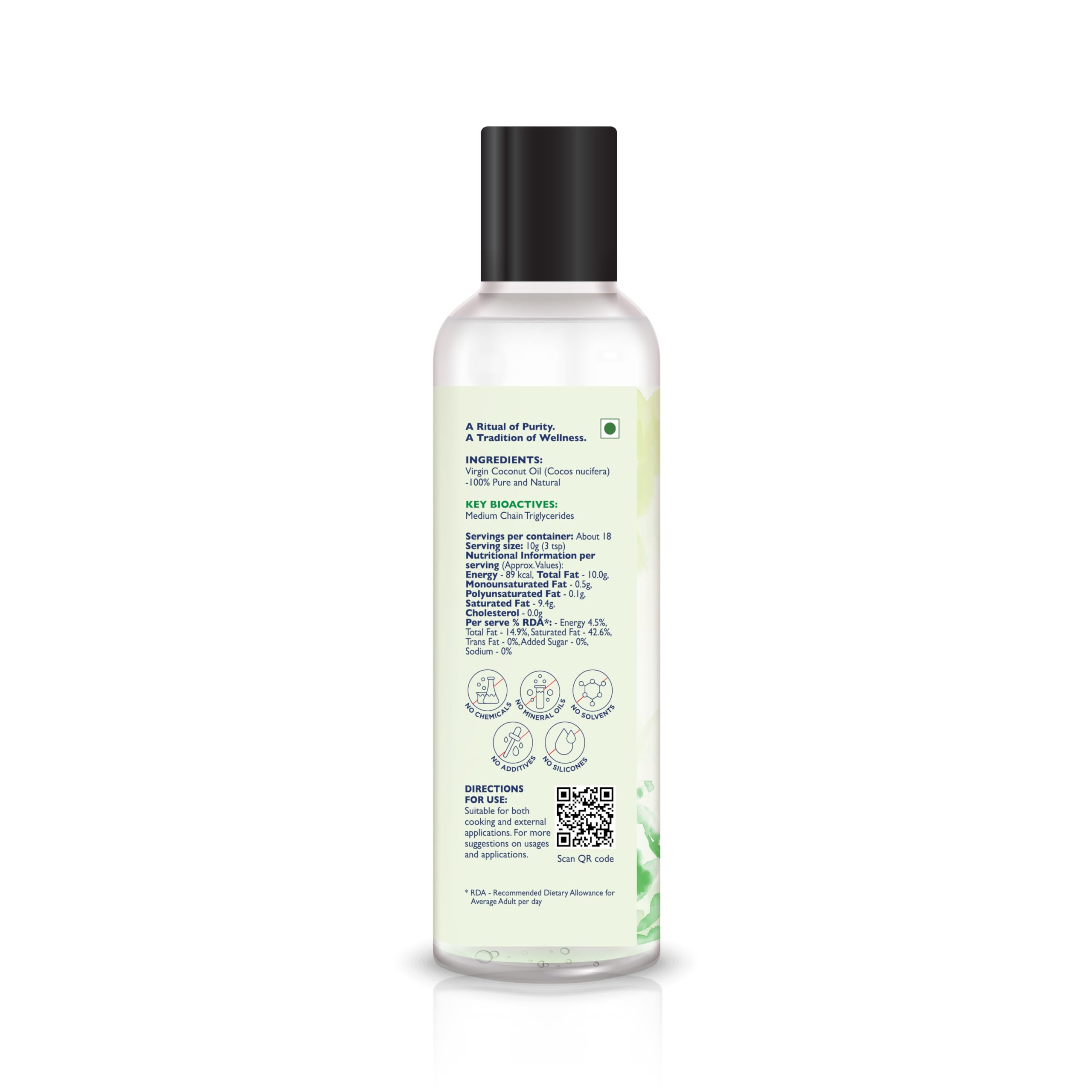 D'Talks Virgin Coconut Oil | Extracted from Coconut Milk | Less Greasy ; Absorbs Easy | Food, Skin & Hair application | Cold Pressed | 100% Pure & Natural | 200ml | - Image 8 thumbnail