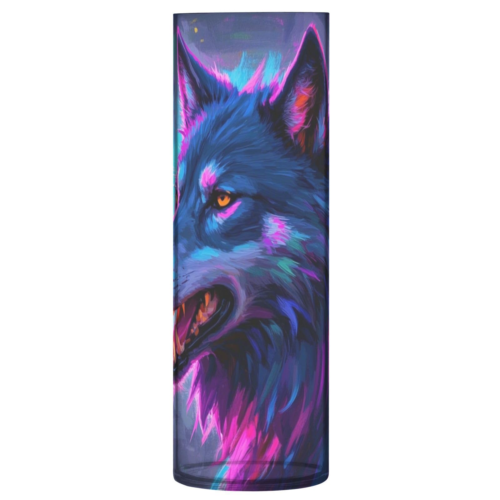 Vases en plastique violet fluo incassables de 30 cm de haut rigides