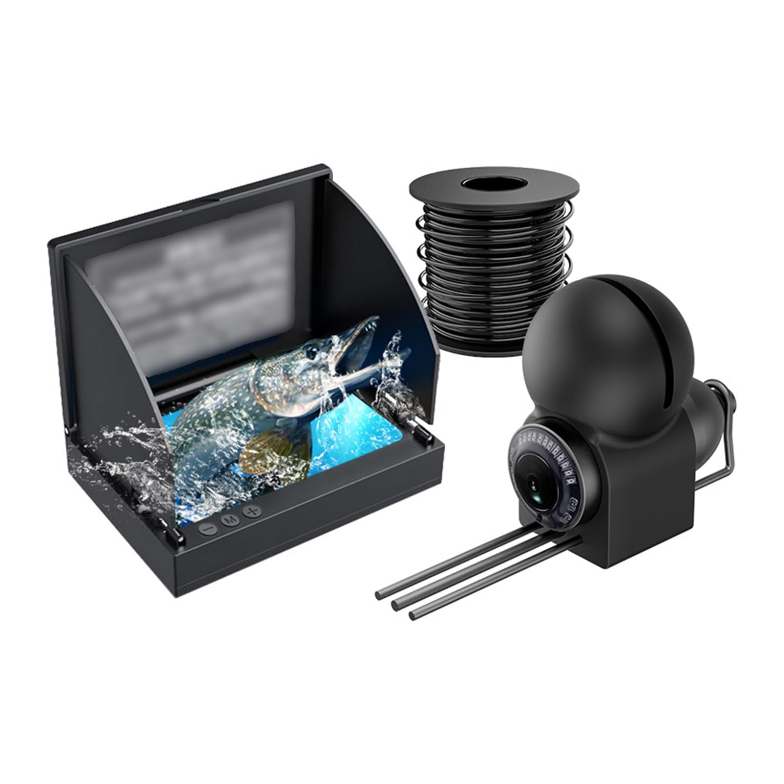 Ecoscandaglio Portatile con Monitor IPS da 4,3", Telecamera per La Pesca Sul Ghiaccio, Batteria Ai Polimeri di Litio da 5000 Mah, Resistente All'acqua IP68, per Lago, Barca, Pesca Sul Ghiaccio(20 mete