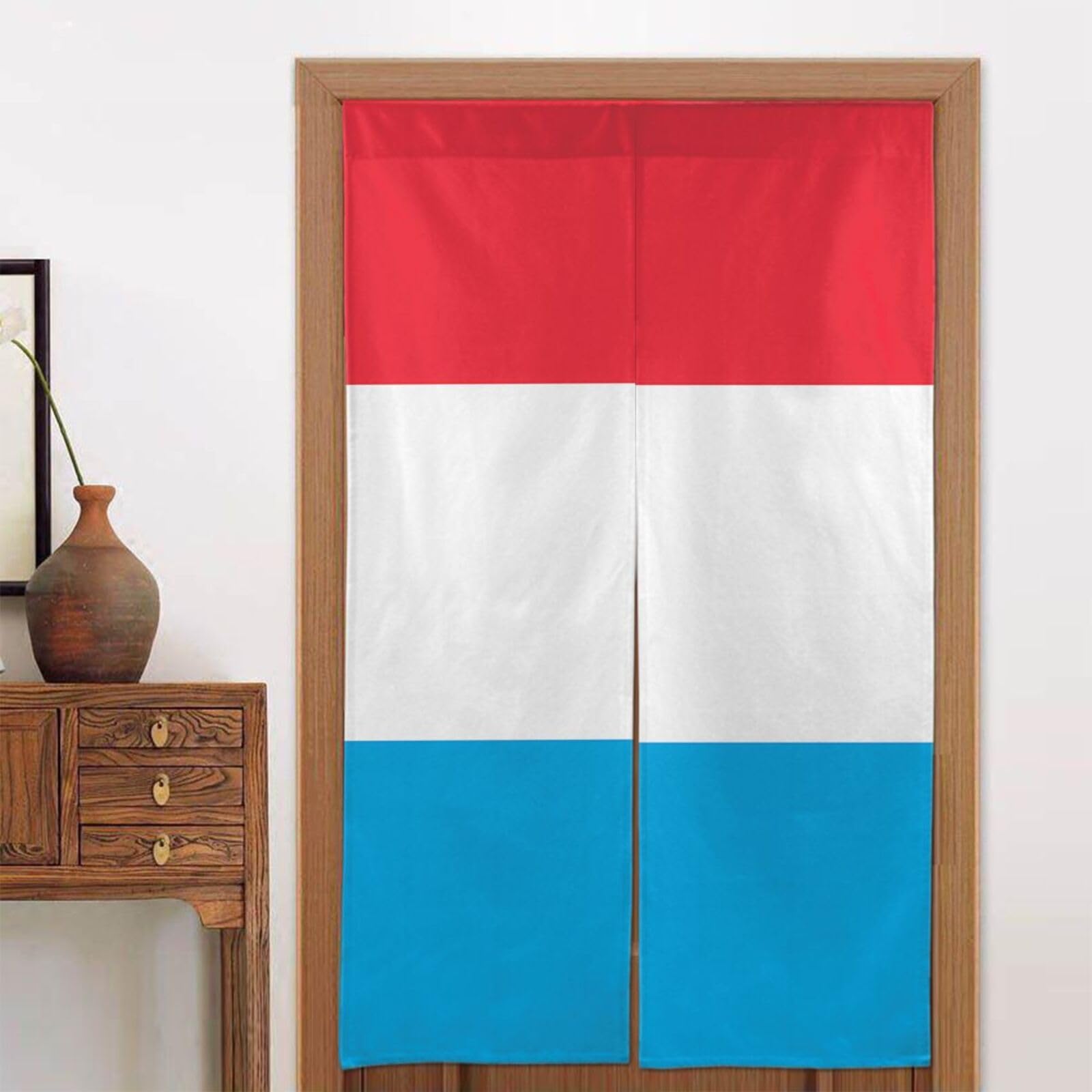 MTGFJD Luxembourg flag Door curtain, blackout, suitable for bedrooms, windows, kitchen, etc., 86 x 143 cm.