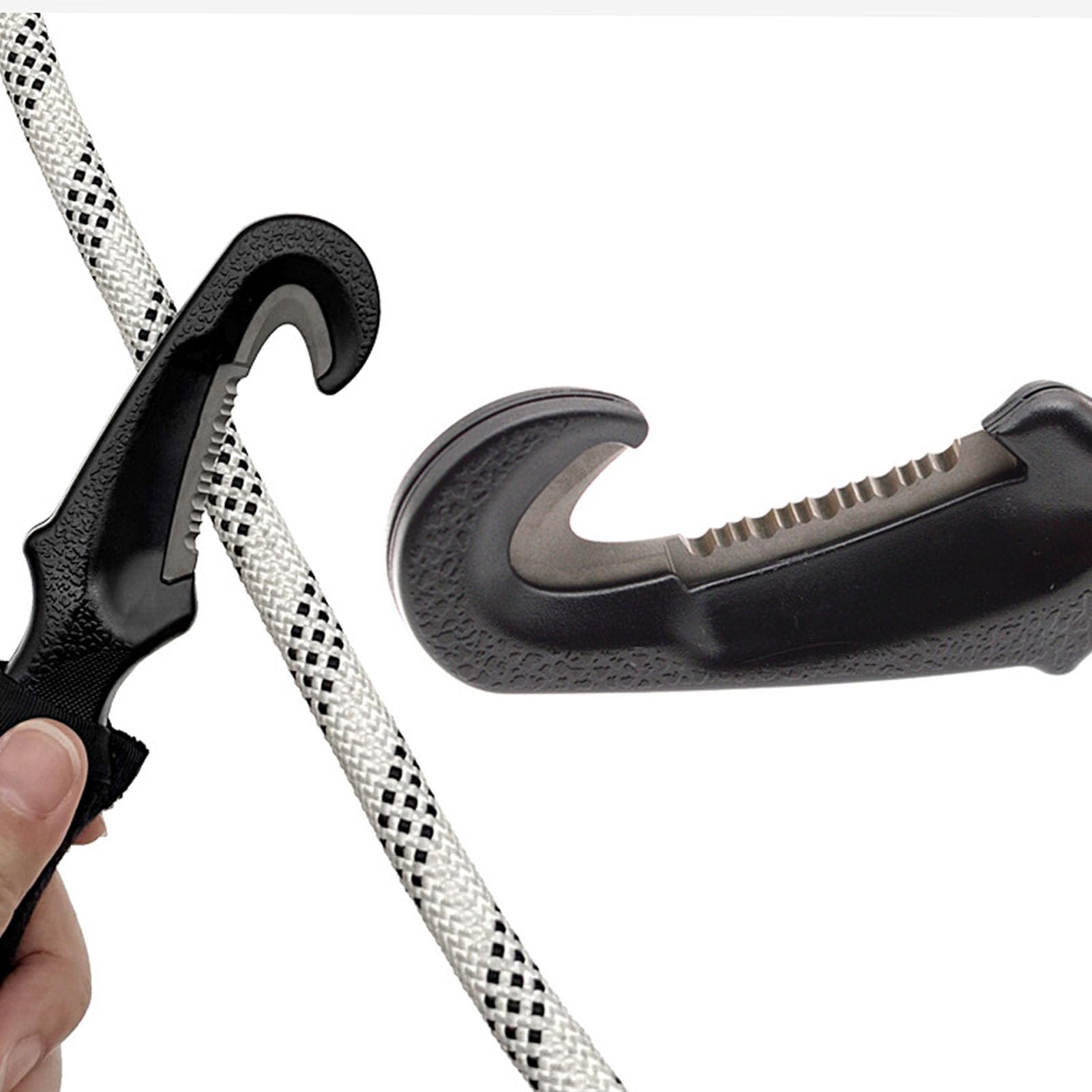 Coupe-Ligne de Plongée, Coupeur de Sauvetage de sécurité à Bord dentelé en Alliage Ti avec Pochette de Rangement, pour Accessoire de Plongée sous-Marine