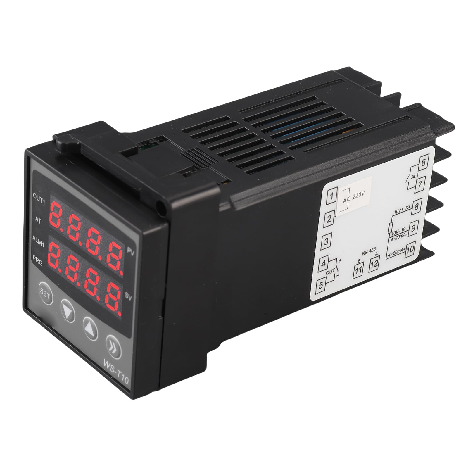 Ejoyous Controlador de Temperatura PID Controlador de Temperatura Digital ABS AC 220 V Pantalla Dual Programa de 32 Segmentos Salida de relé para Impresión Control de Procesos Químicos de Plástico