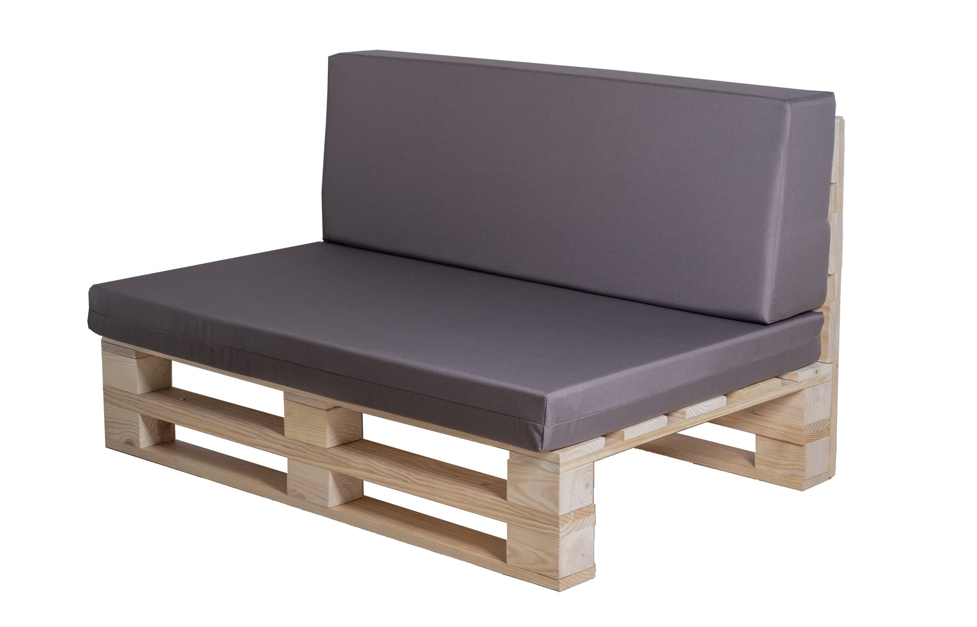 Cuscini in tessuto impermeabile per divano con pallet (seduta + schienale, cachi, 100 x 60 cm)