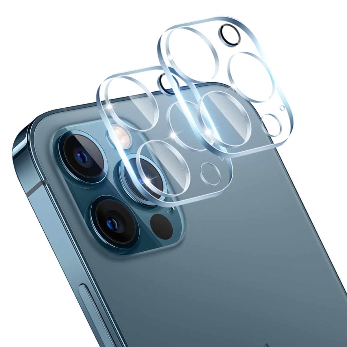 【2枚セット】 対応 iPhone 12 Pro カメラフィルム 【日本旭硝子 硬度9H】 アイフォン12プロ レンズフィルム 用 カメラ保護フィルム iPhone12 Pro 用 レンズ保護ガラスフィルム 露出オーバー防止 レンズ保護 3D Touch対応 、高透過率 、気泡ゼロ 、防爆裂 、飛散防止 、衝撃吸収 、指紋防止 、ラウンドエッジ加工 、簡単貼り付け