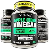 Organic Apple Cider Vinegar Capsules with Prebiotics Supplement - ACV Diet Pills Appetite...