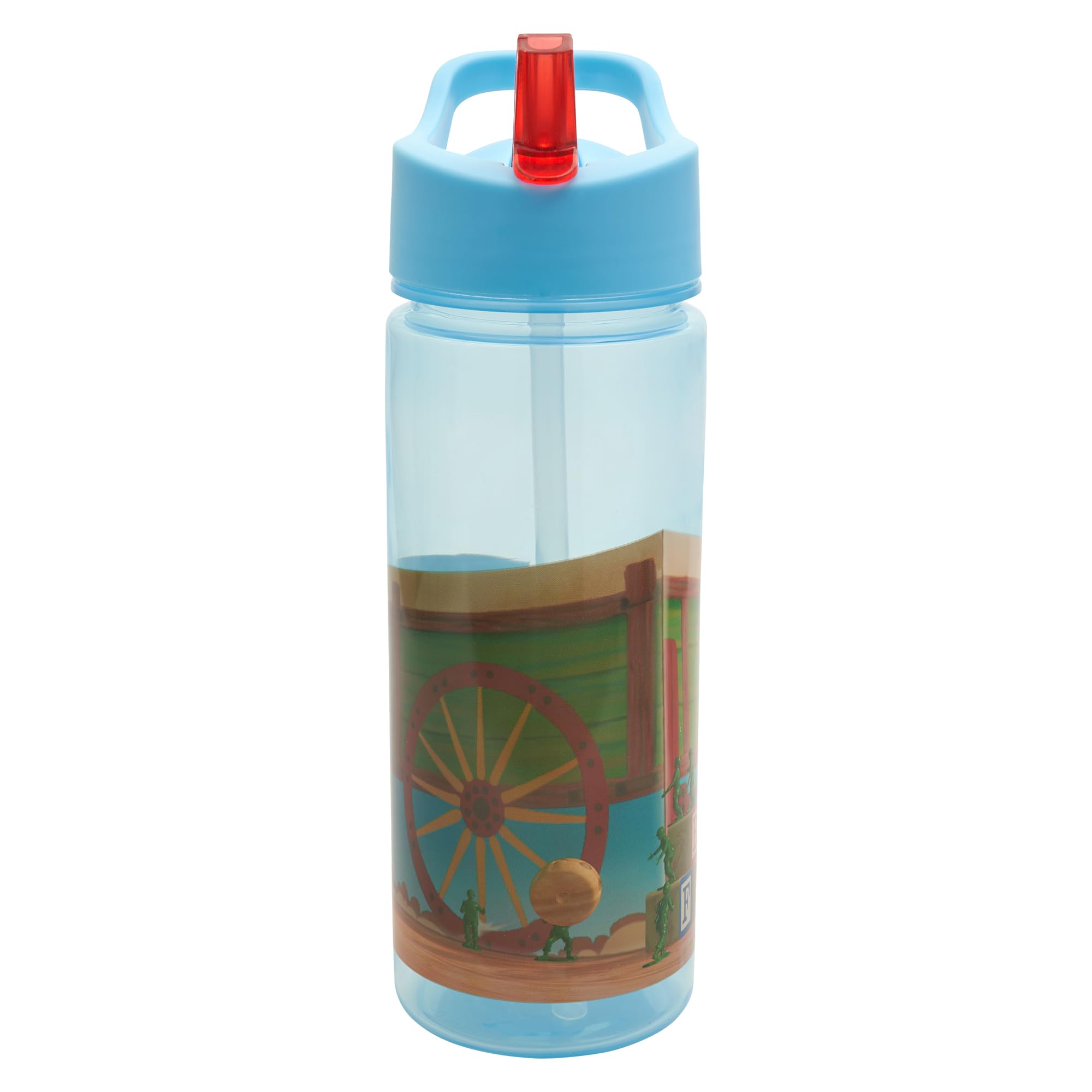 DisneyToy Story Toys Make a Scene Sticker Kids Water Bottles with Straw 500ml – Official Merchandise by Polar Gear – BPA Free, Recyclable Kids Personalised Water Bottle With Buzz Lightyear and Woody