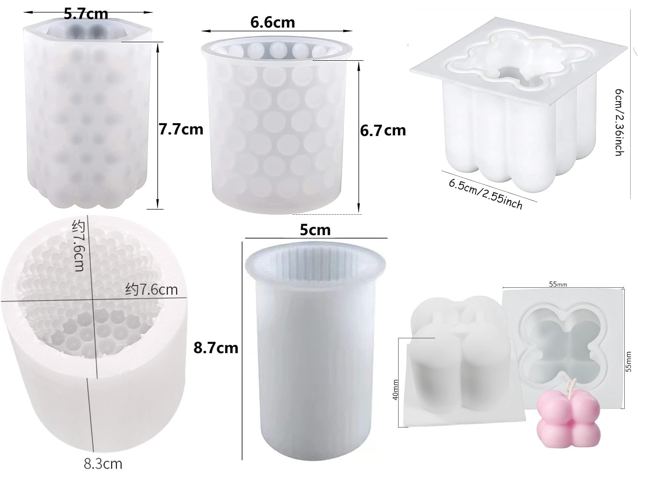2025 Kerzenformen zum Gießen Kerzen Selber Machen set Kerzen Form Silikon Bubble Kerzen Formen Silikonform Kerzen Selber Machen set für DIY Aromatherapie Kerzen Herstellung qipao 6 9.15
