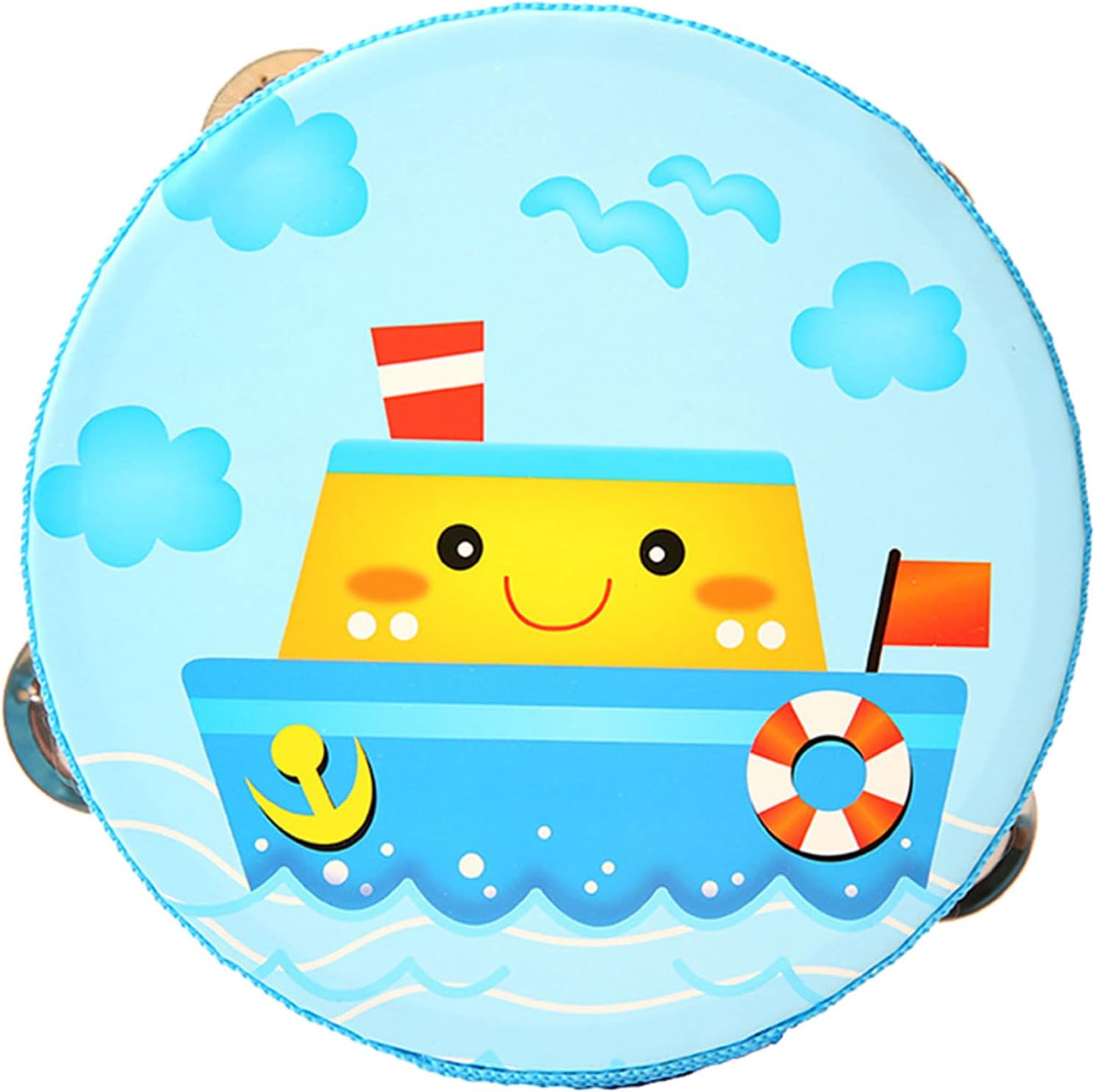 Unahtinr Wood Mini Tambourine Hand Drum for Toddlers Kids