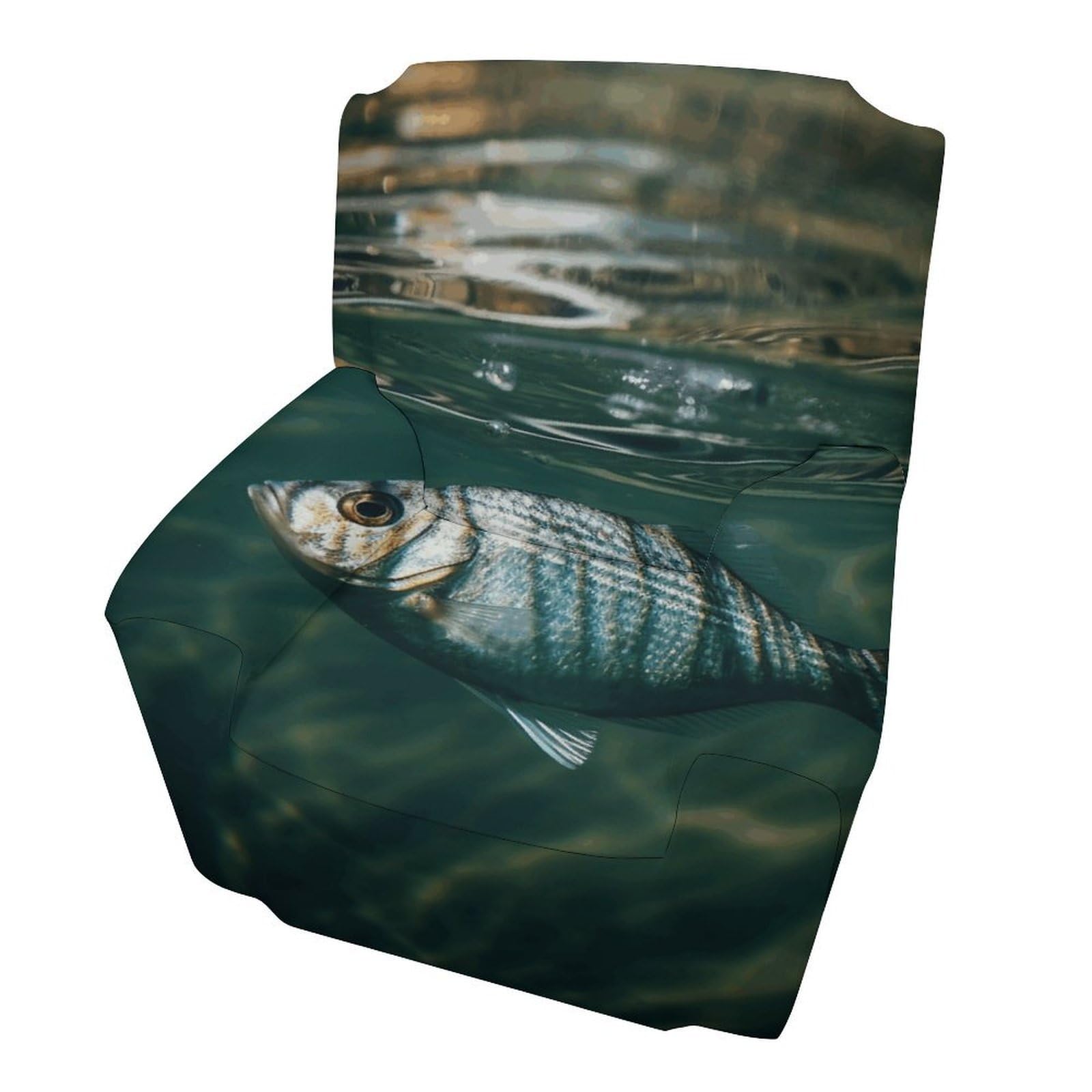Fodpand Style Fish In Water Sofa Cover Soft 1 Seater Sofa Slipcover For Pets Washable,Couch Cover With Elastic Straps Furniture Protector