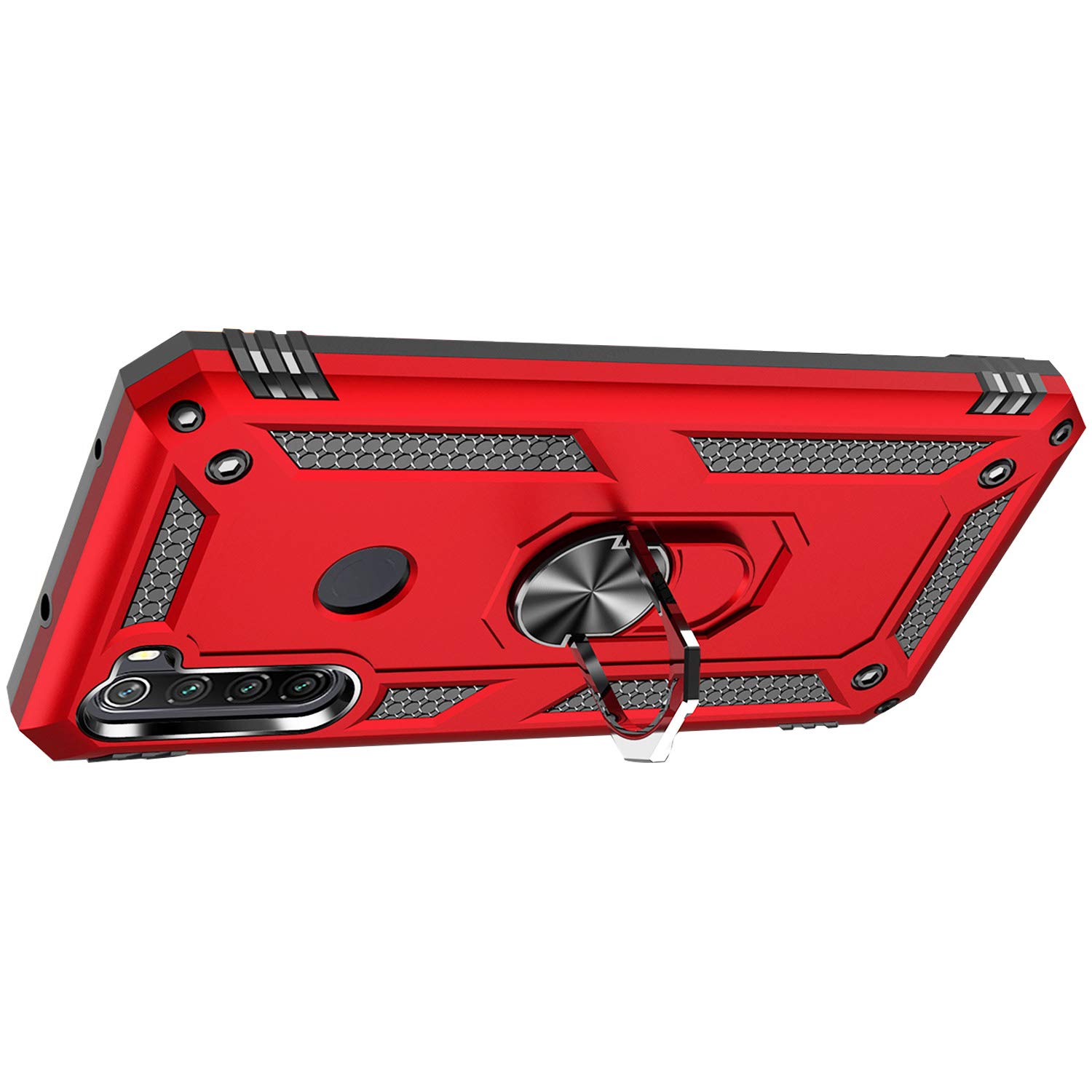 Cover Redmi Note 8T Con Texture Carbon Fiber – Custodia Antiurto E Flessibile (Rosso) - 2