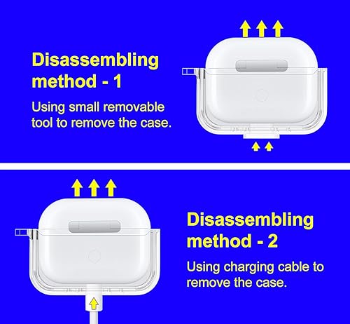 Miniatura 6 de MOSNOVO Funda protectora transparente para AirPods Pro 3, con anillo de metal duro de lujo de doble capa a prueba de golpes, diseñado para AirPods