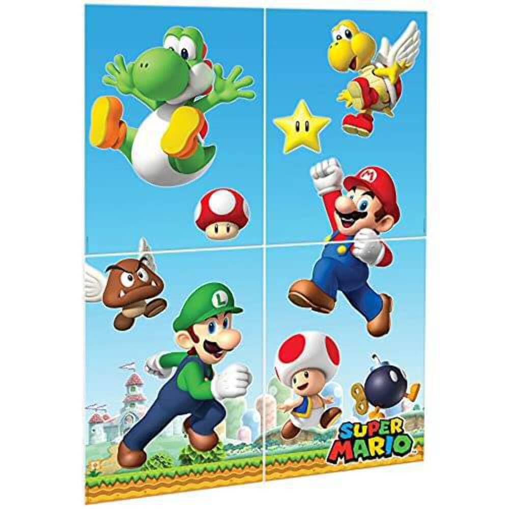 Amscan Super Mario Brothers - Set di 4 scenette di compleanno