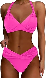 Reloj de pulsera con cronómetro para mujer, traje de baño de dos piezas, bikini push up, traje de baño vintage, sin vientre,