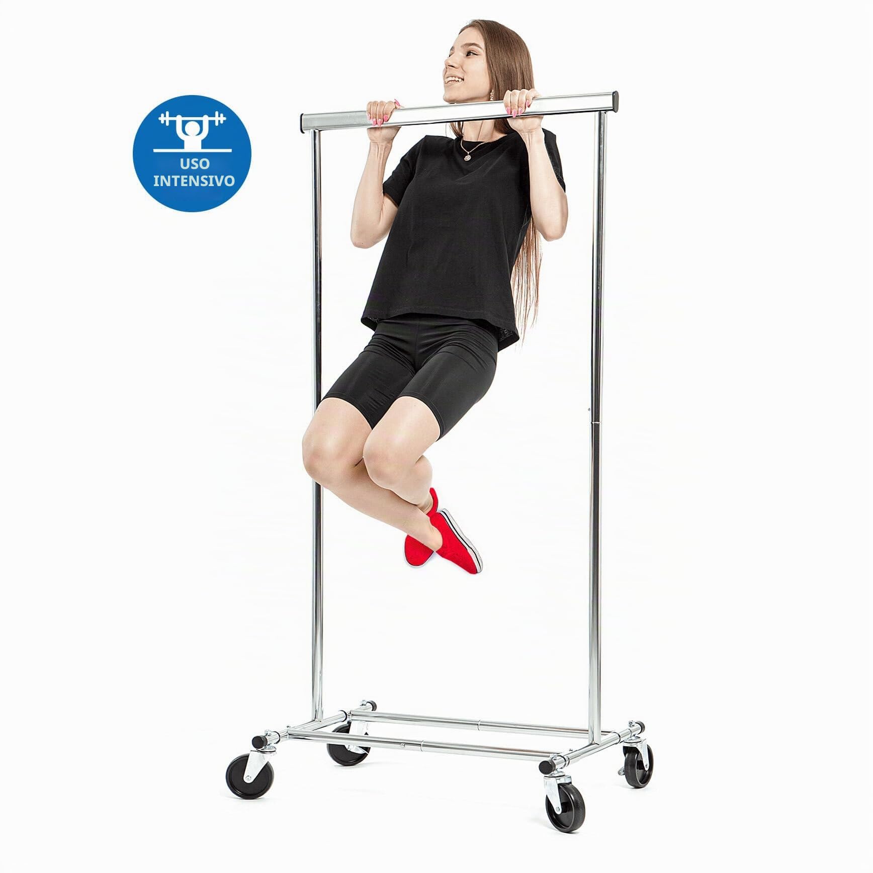 Tatkraft Darren - Stand Appendiabiti Robusto con Ruote, Portata fino 100kg