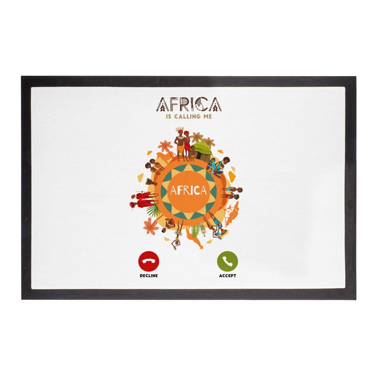 Paillasson Africa is Calling Me pour protéger votre entrée avec style 75x50cm