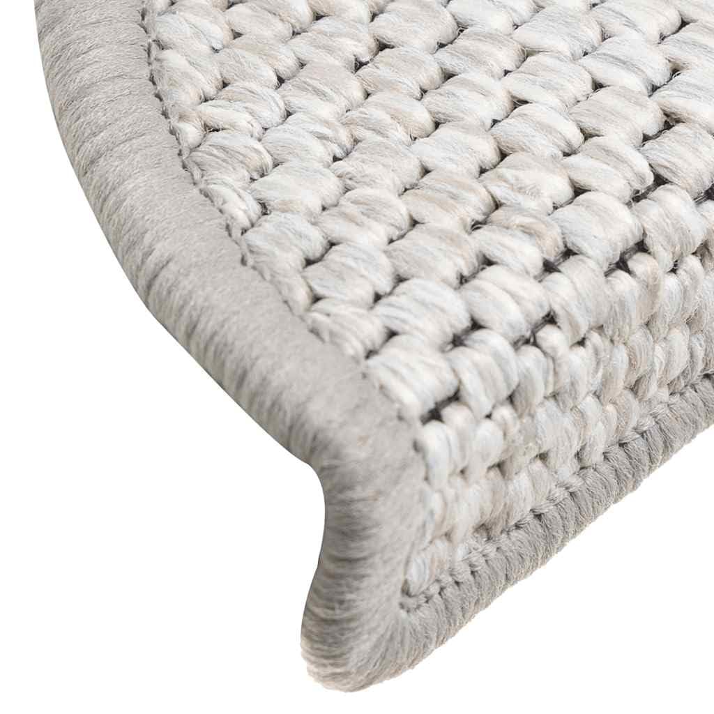 Naklejki na schody dywan wygląd sizalu 30 sztuk 56 x 17 x 3 cm Platyna
