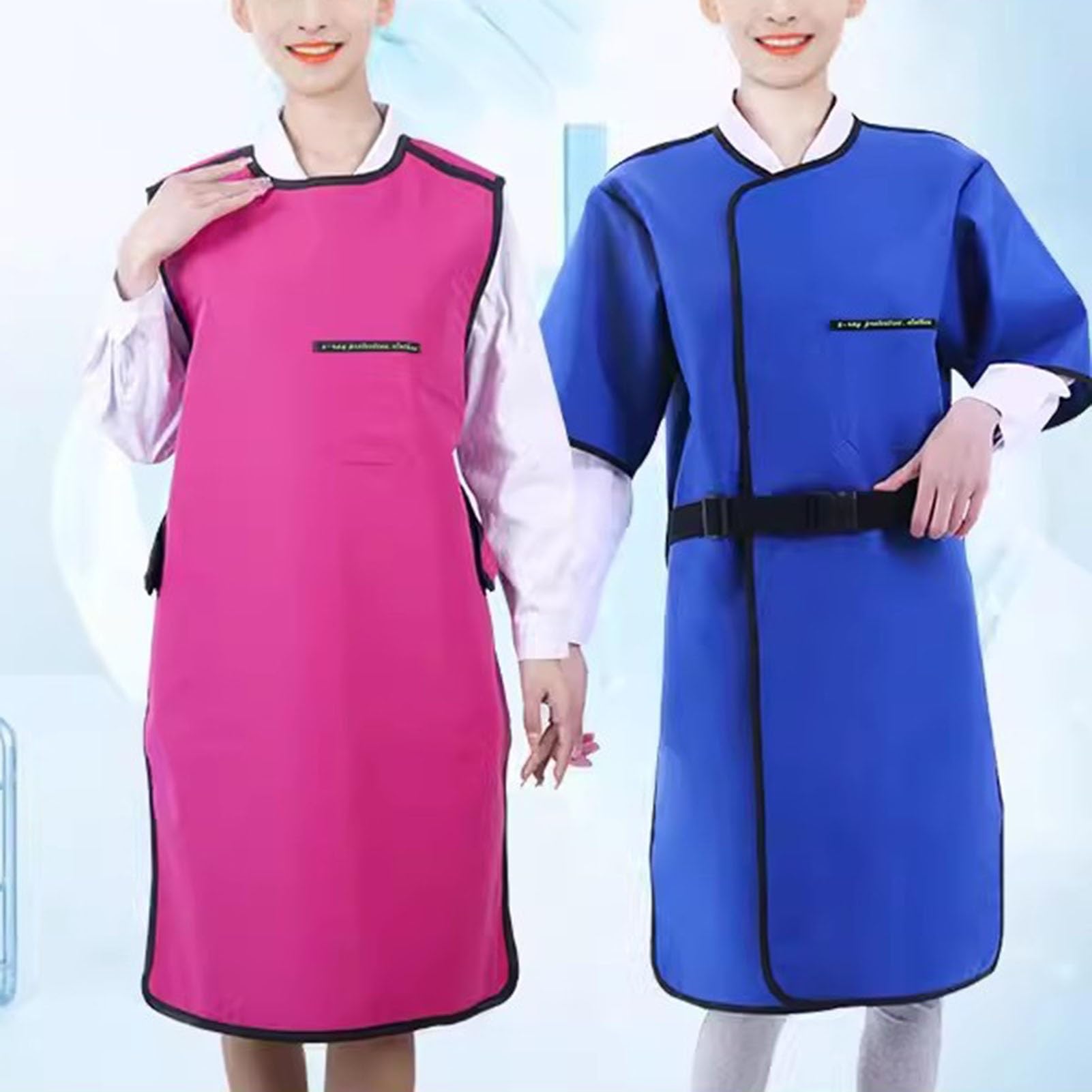 Delantal de Plomo Delantal De Plomo Resistente A La Radiación, Delantal De Plomo Con Protección Contra Rayos X, Ropa De Plomo Universal Ligera Para Adultos, Tamaño Ajustable(Blue,0.5mmpb/110x60cm)