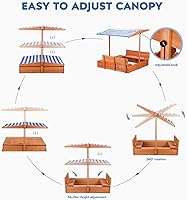 Vista 3 de Caja de arena de madera para niños con identificación, caja de arena con caja de almacenamiento de juguetes, equipo de juego para niños, forro
