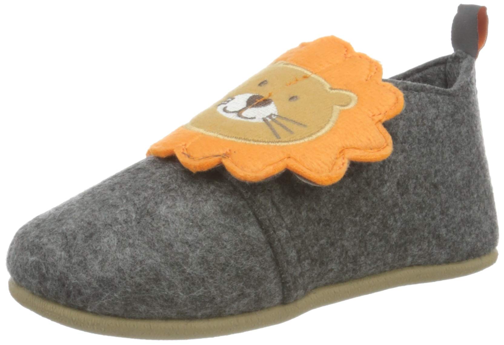 Playshoes Unisex Children's Felt Slippers, Lion, 8 UK Child