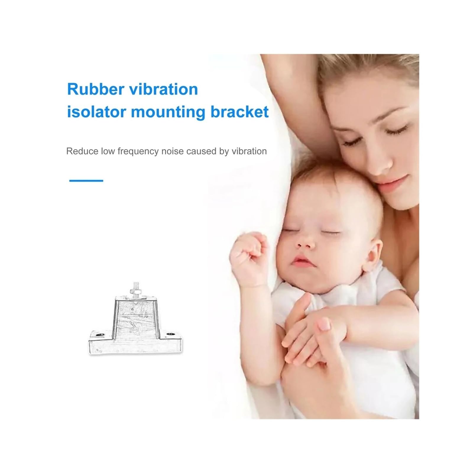 4 soportes de montaje antivibración de goma for aire acondicionado con amortiguación de impactos. Incluye 4 almohadillas aislantes antivibración.(AC-t4)