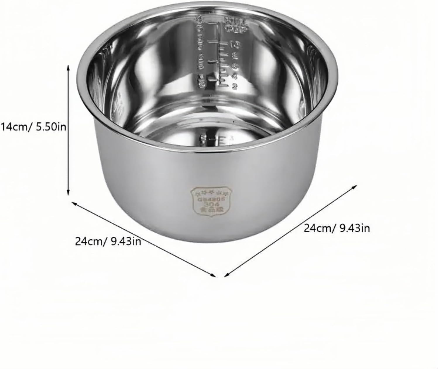 Pressure Cooker 5L Inner Pot Rice Liner Stainless Steel Inner Pots Minute Non-stick Cookware For Kitchen Accessories Utensils